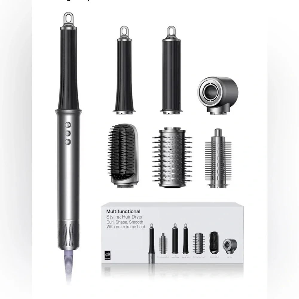 Multifunctional Styling Hair Dryer - Black and Silver